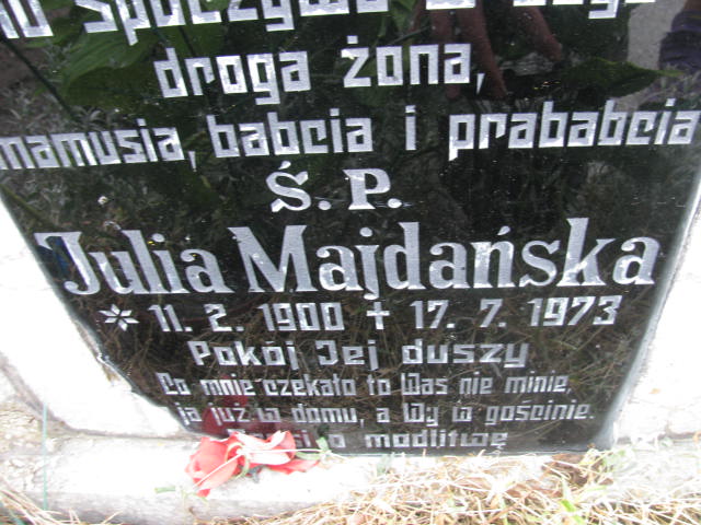 Julia Majdańska 1900 Stare Kurowo - Grobonet - Wyszukiwarka osób pochowanych
