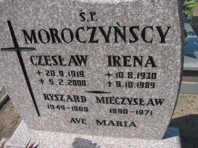 Czesław Moroczyński 1919 Stare Kurowo - Grobonet - Wyszukiwarka osób pochowanych